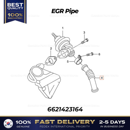 Genuine EGR Pipe 6621423164 for Ssangyong Musso Sports