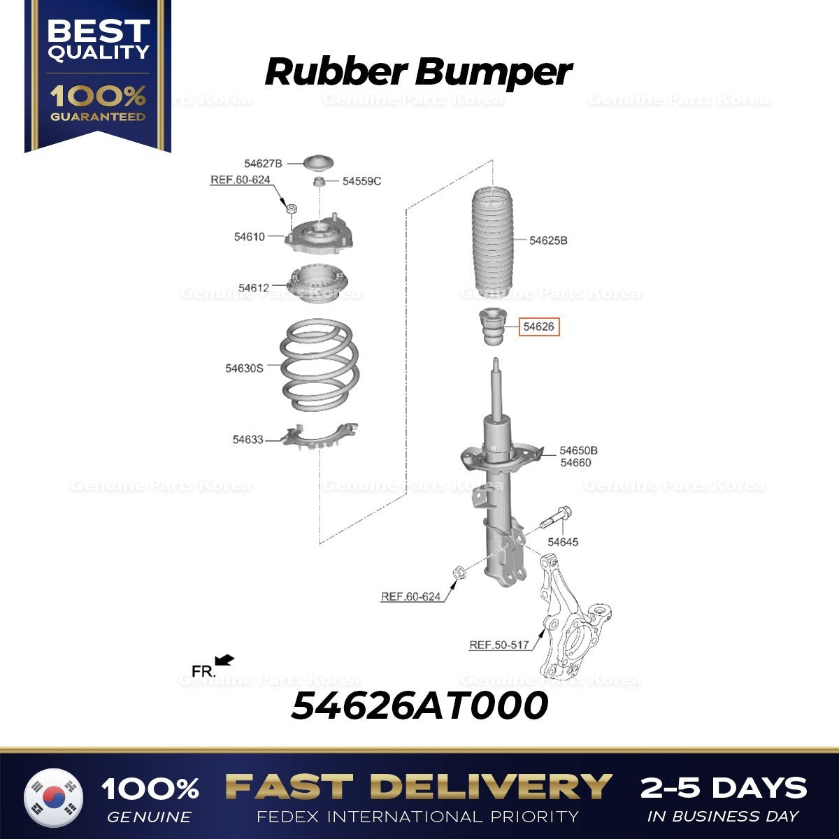 Genuine Rubber Bumper 54626AT000 for Kia Niro
