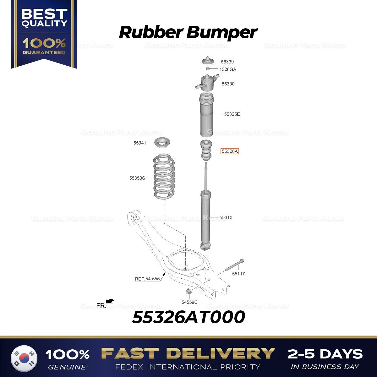 Genuine Rubber Bumper 55326AT000 for Kia Niro