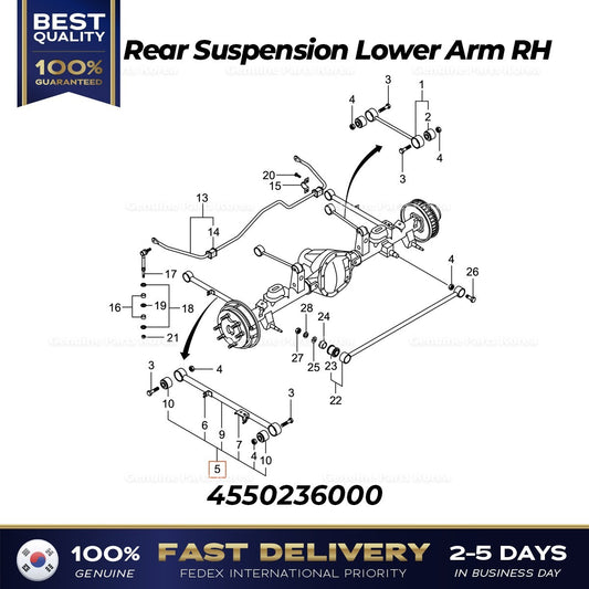Genuine Rear Suspension Lower Arm RH 4550236000 for Ssangyong Rexton G4