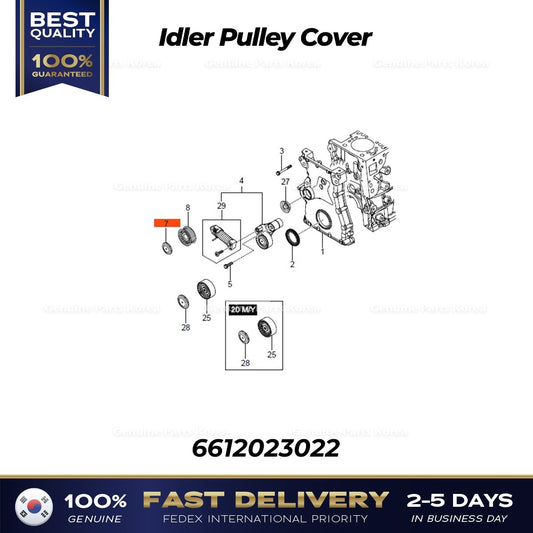 Genuine Idler Pulley Cover 6612023022 for Ssangyong G4 Rexton