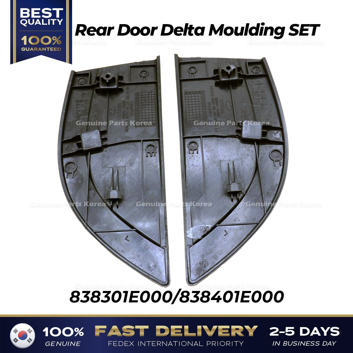 Genuine Rear Door Delta Moulding SET 838301E000 838401E000 for Hyundai Accent