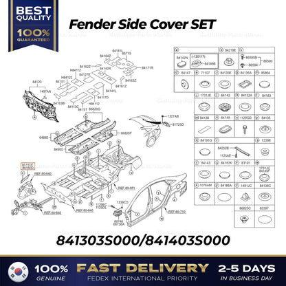 Genuine Fender Side Cover SET 841303S000 841403S000 for Hyundai Sonata Hybrid