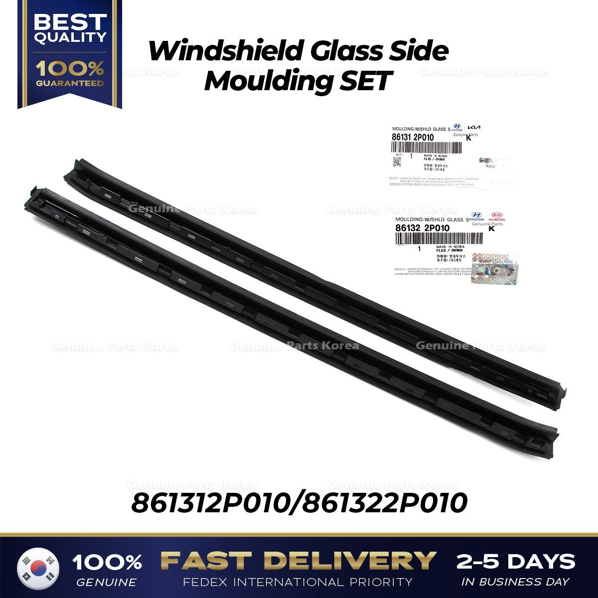 Genuine Windshield Glass Side Moulding SET 861312P010 861322P010 for Sorento