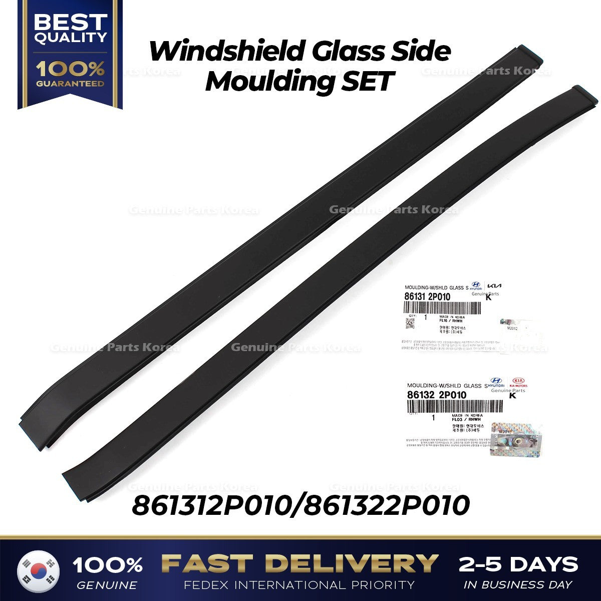 Genuine Windshield Glass Side Moulding SET 861312P010 861322P010 for Sorento