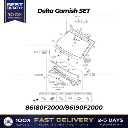 Genuine Delta Garnish SET 86180F2000 86190F2000 for Hyundai Elantra