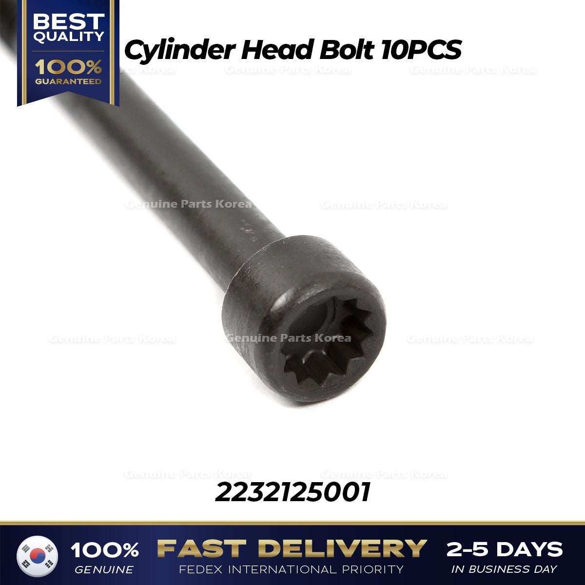 Genuine Cylinder Head Bolt 10PCS 2232125001 for Hyundai Sonata Kia Forte
