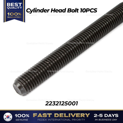 Genuine Cylinder Head Bolt 10PCS 2232125001 for Hyundai Sonata Kia Forte