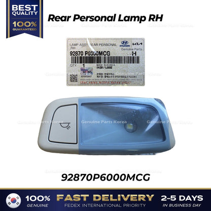 Genuine Rear Personal Lamp RH 92870P6000MCG for Hyundai Kona
