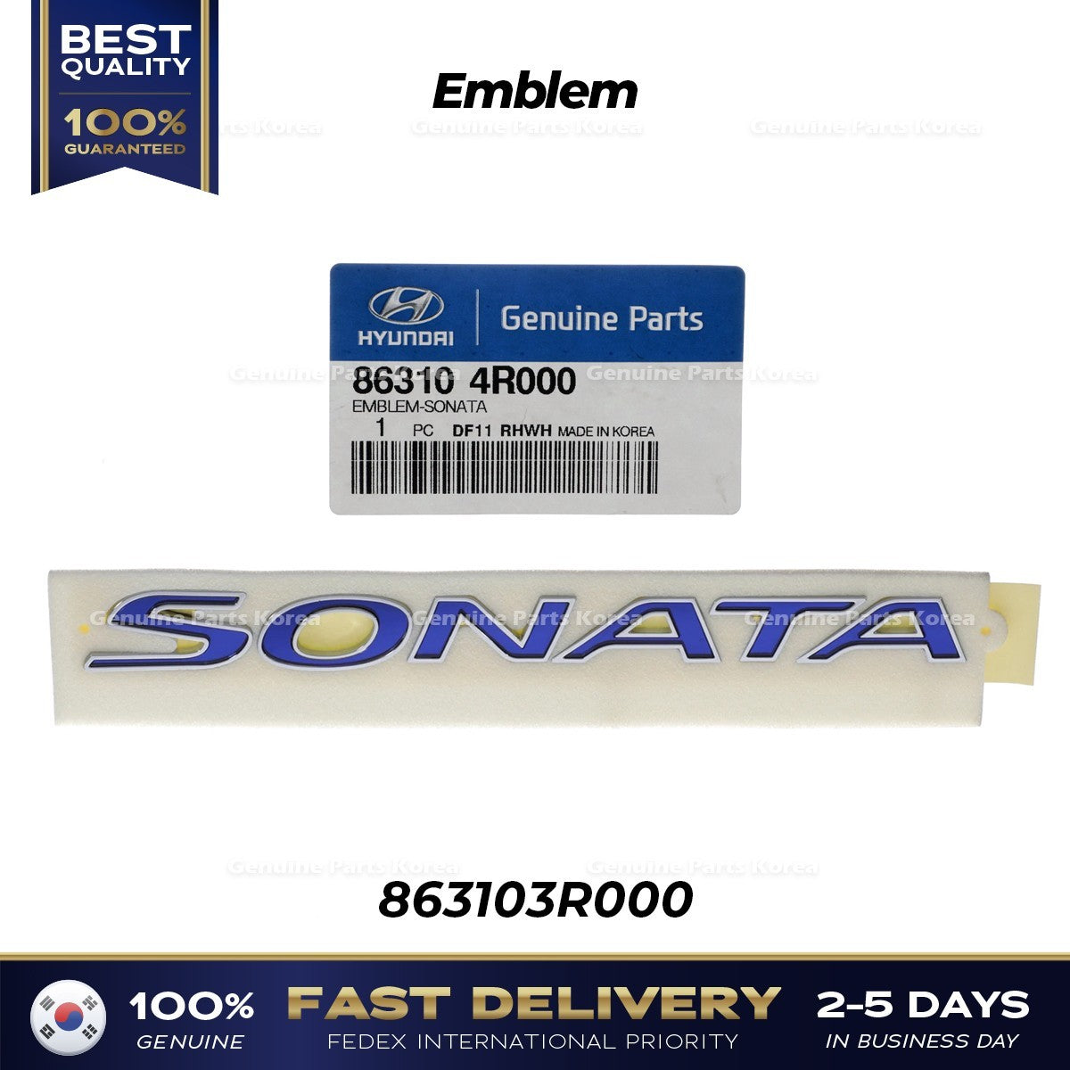 Genuine Emblem 863104R000 for Hyundai Sonata Hybrid