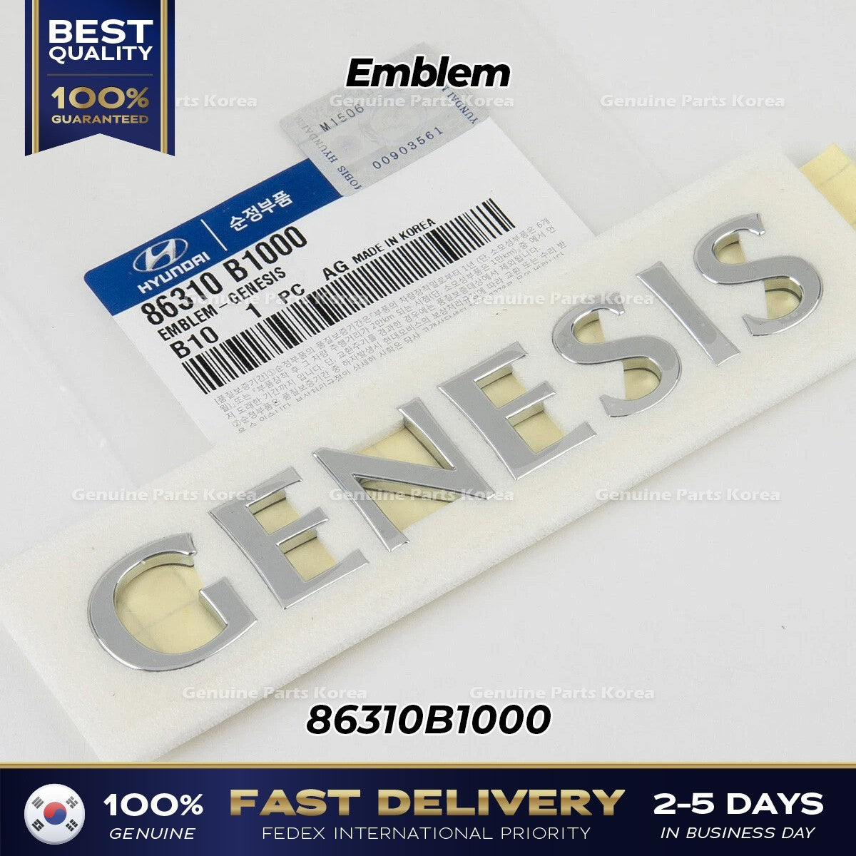 Genuine Emblem 86310B1000 for Hyundai Genesis