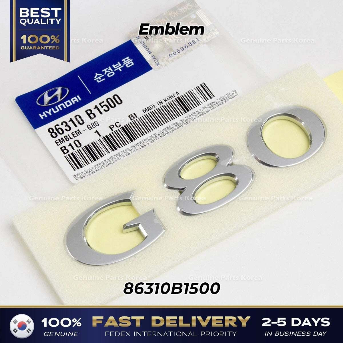 Genuine Emblem 86310B1500 for Hyundai Genesis G80