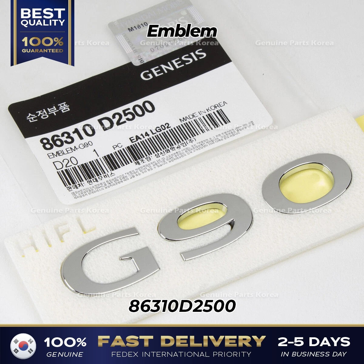 Genuine Emblem 86310D2500 for Hyundai Genesis G90