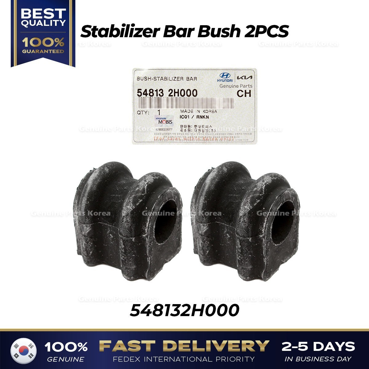 Genuine Stabilizer Bar Bush 2PCS 548132H000 for Hyundai Elantra Kia Forte