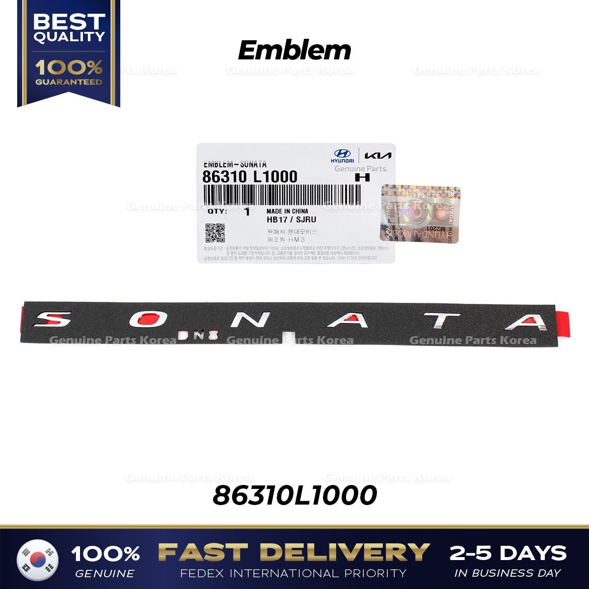 Genuine Emblem 86310L1000 for Hyundai Sonata