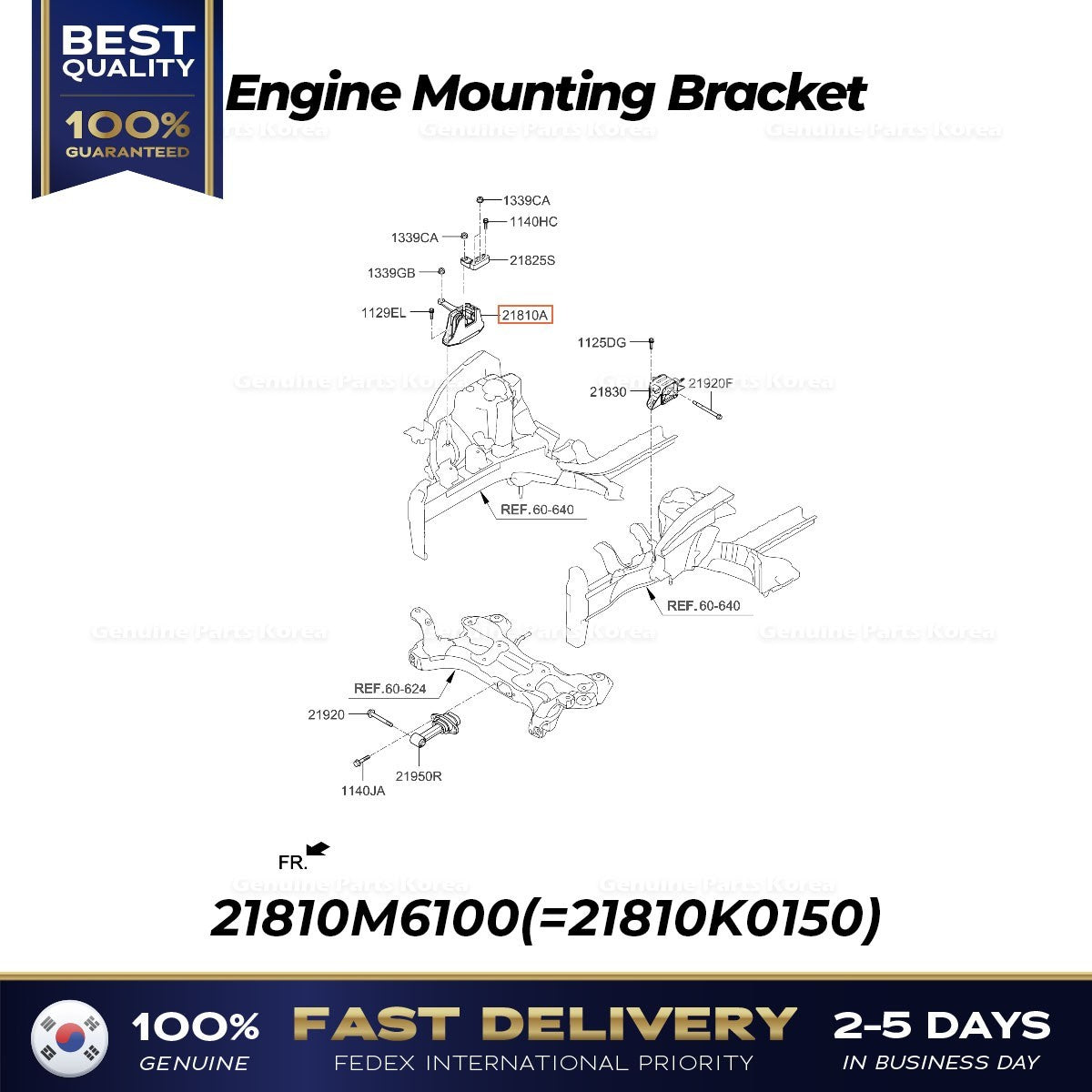 Genuine Engine Mounting Bracket 21810M6100 for Kia Soul