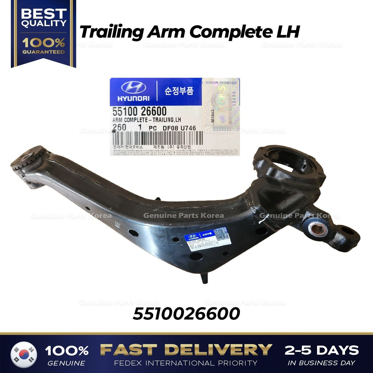 Genuine Trailing Arm Complete LH 5510026600 for Hyundai Santa Fe