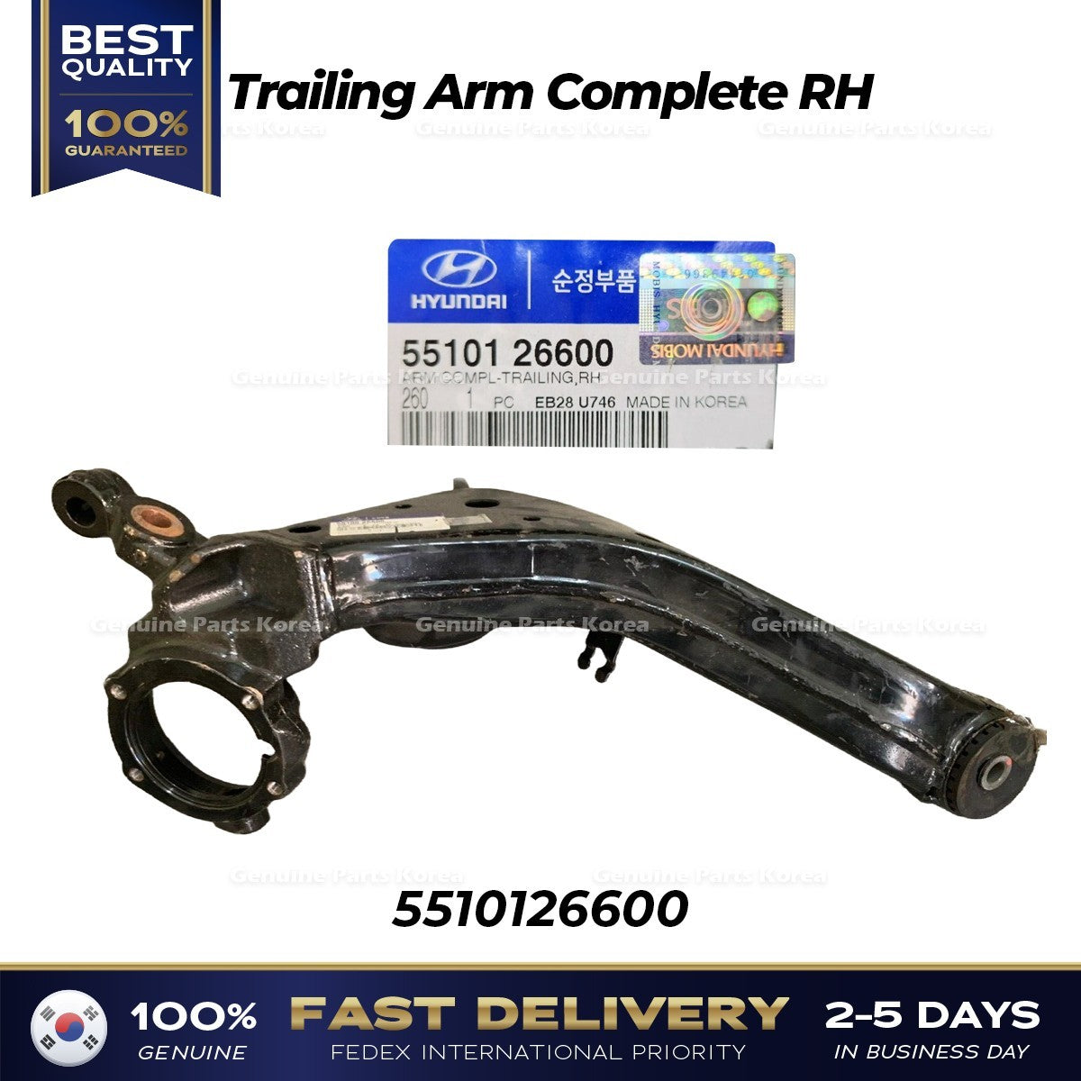 Genuine Trailing Arm Complete RH 5510126600 for Hyundai Santa Fe