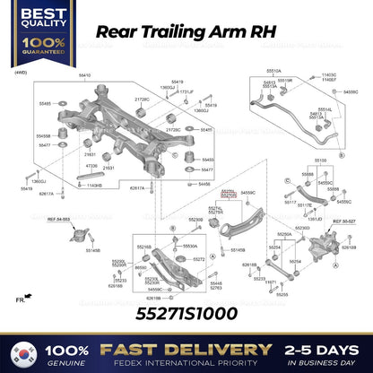 Genuine Rear Trailing Arm RH 55271S1000 for Hyundai Santa Fe
