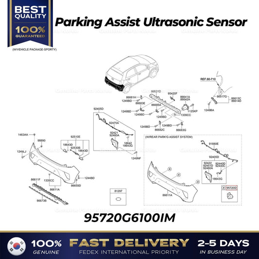 Genuine Parking Assist Ultrasonic Sensor 95720G6100IM for Kia Picanto