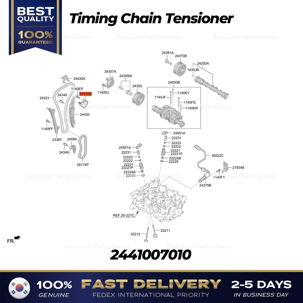 Genuine Timing Chain Tensioner 2441007010 for Kia Spectra