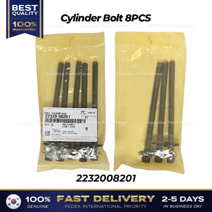 Genuine Cylinder Bolt 8PCS 2232008201 for Kia Spectra