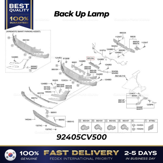 Genuine Back Up Lamp 92405CV500 for Kia EV6