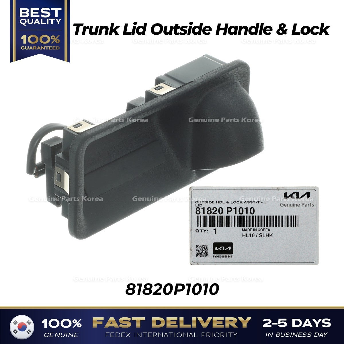 Genuine Trunk Lid Outside Handle & Lock 81820P1010 for Kia Sportage