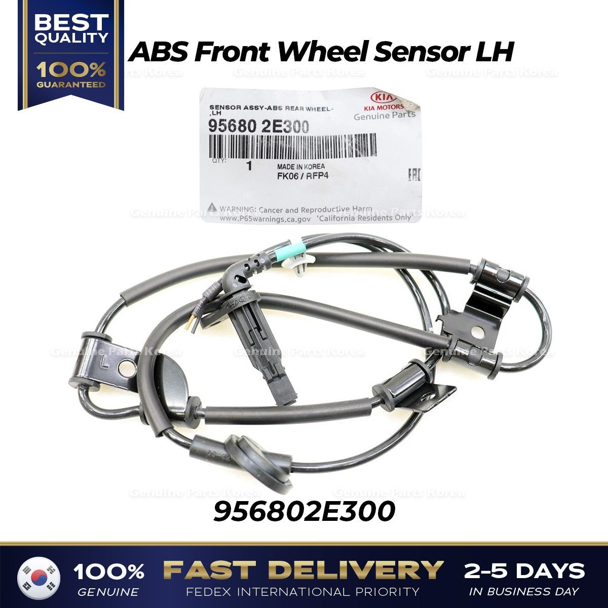 Genuine ABS Front Wheel Sensor LH 956802E300 for Hyundai Tucson
