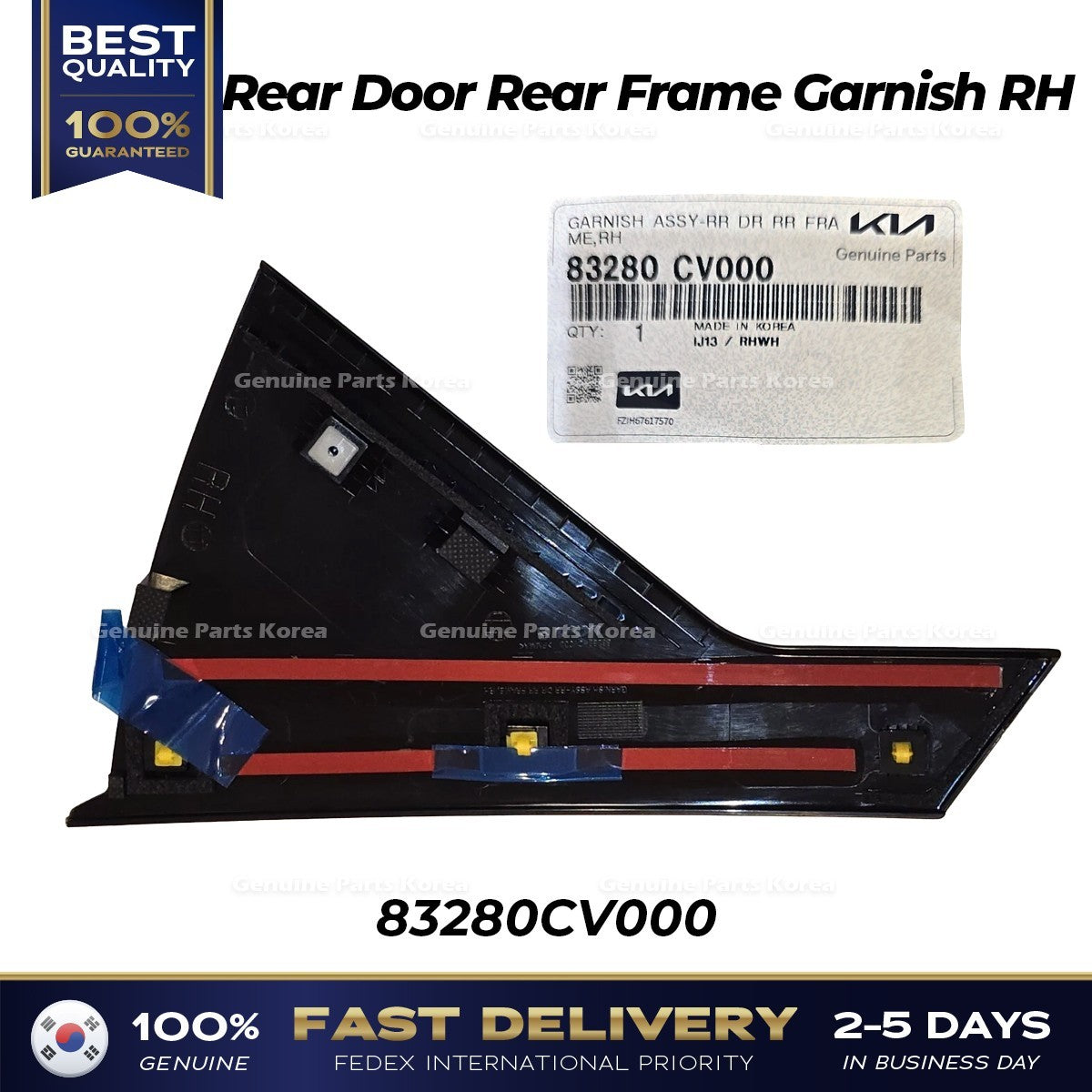 Genuine Rear Door Rear Frame Garnish RH 83280CV000 for Kia EV6