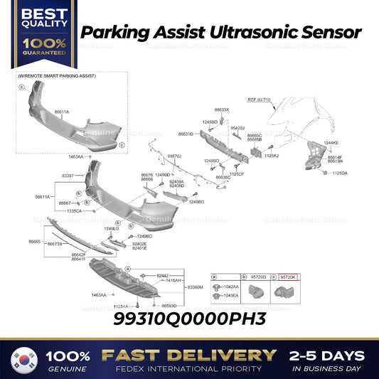 Genuine Parking Assist Ultrasonic Sensor 99310Q0000PH3 for Genesis GV70