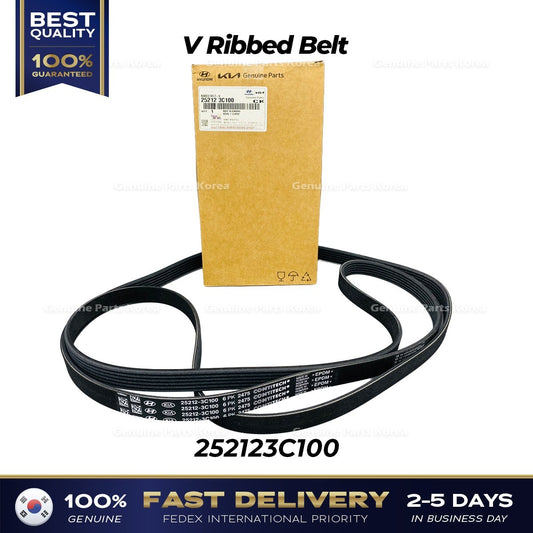 Genuine V Ribbed Belt 252123C100 for Hyundai Azera Sonata Kia Sedona