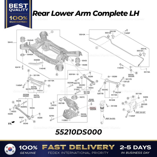 Genuine Rear Lower Arm Complete LH 55210DS000 for GV70