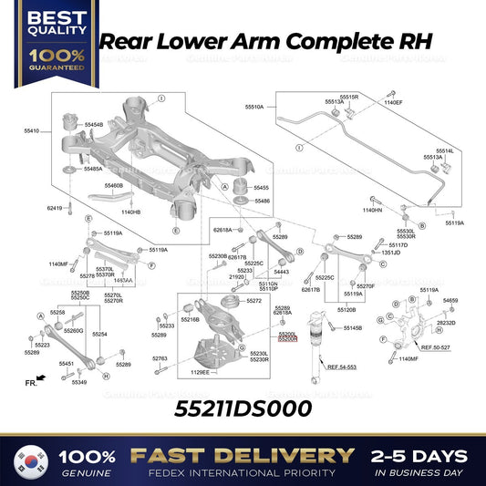 Genuine Rear Lower Arm Complete RH 55211DS000 for GV70