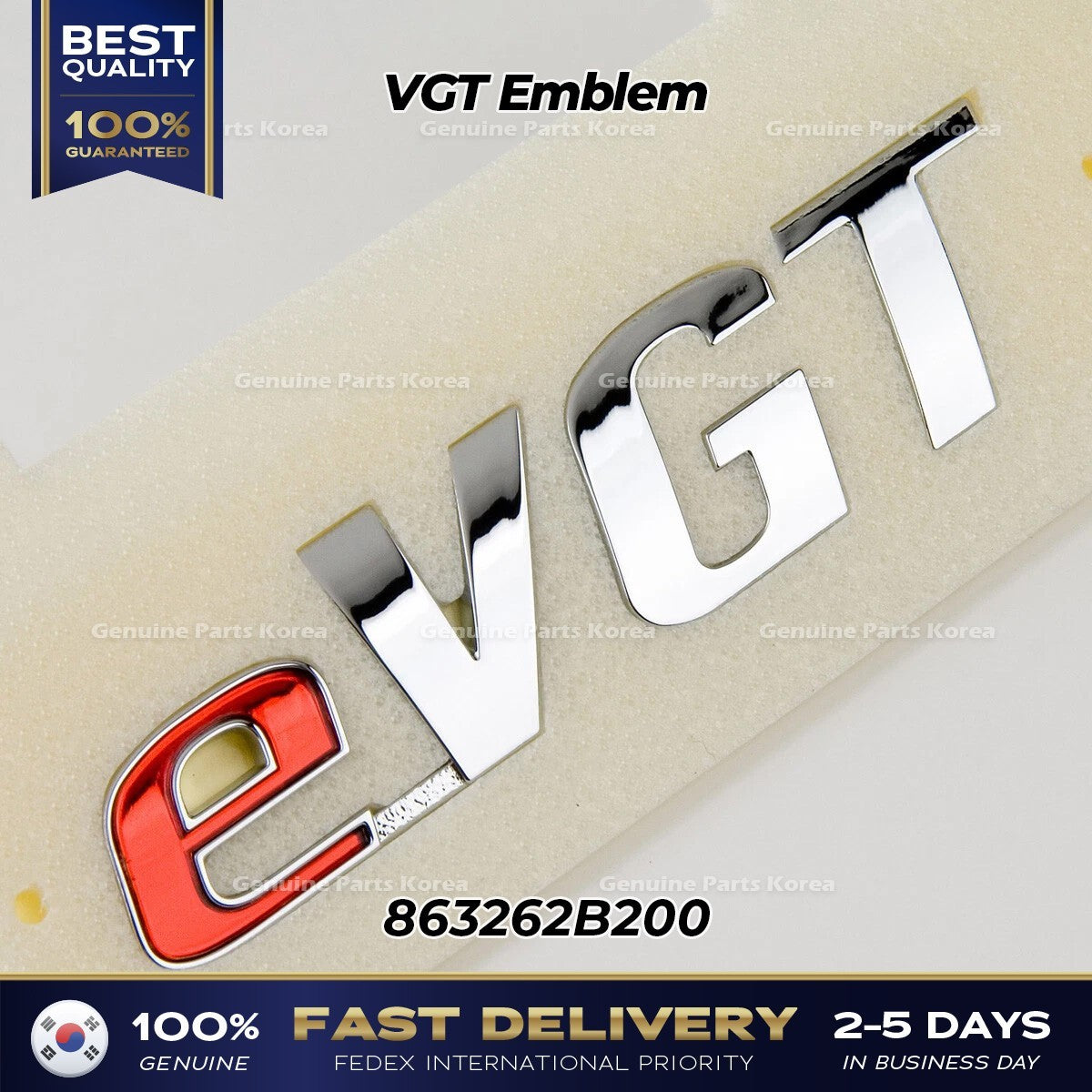 Genuine VGT Emblem 863262B200 for Hyundai Santa Fe
