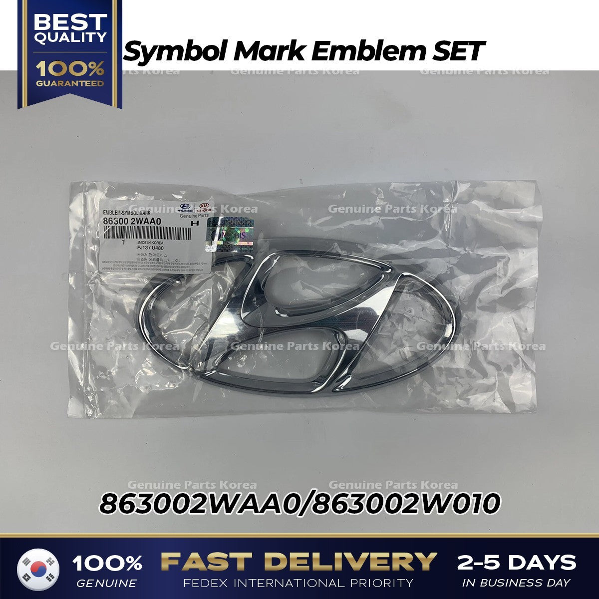 Genuine Symbol Mark Emblem SET 863002WAA0 863002W010 for Hyundai Santa Fe