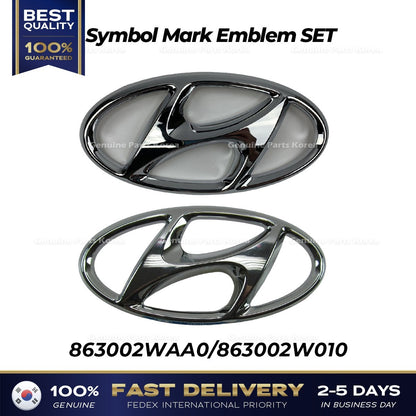 Genuine Symbol Mark Emblem SET 863002WAA0 863002W010 for Hyundai Santa Fe