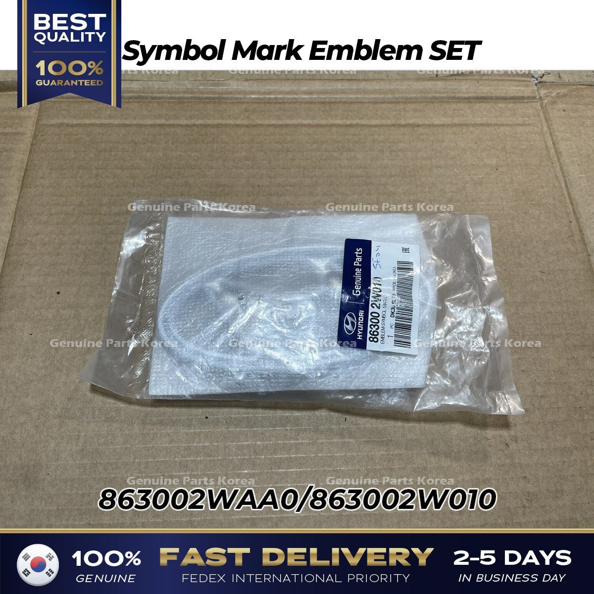 Genuine Symbol Mark Emblem SET 863002WAA0 863002W010 for Hyundai Santa Fe