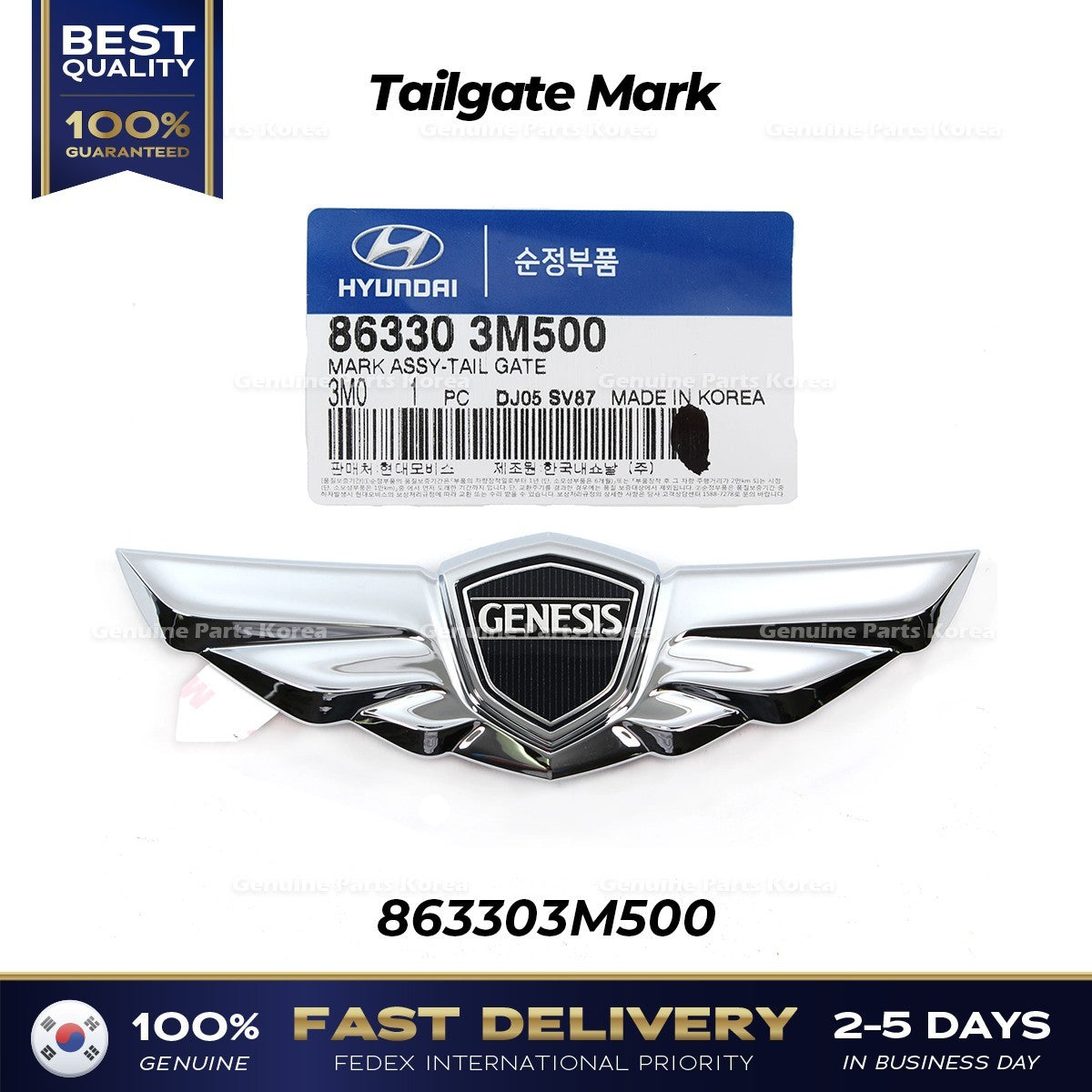 Genuine Tailgate Mark 863303M500 for Hyundai Genesis