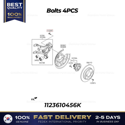 Genuine Bolts 4PCS 1123610456K for Hyundai Kia