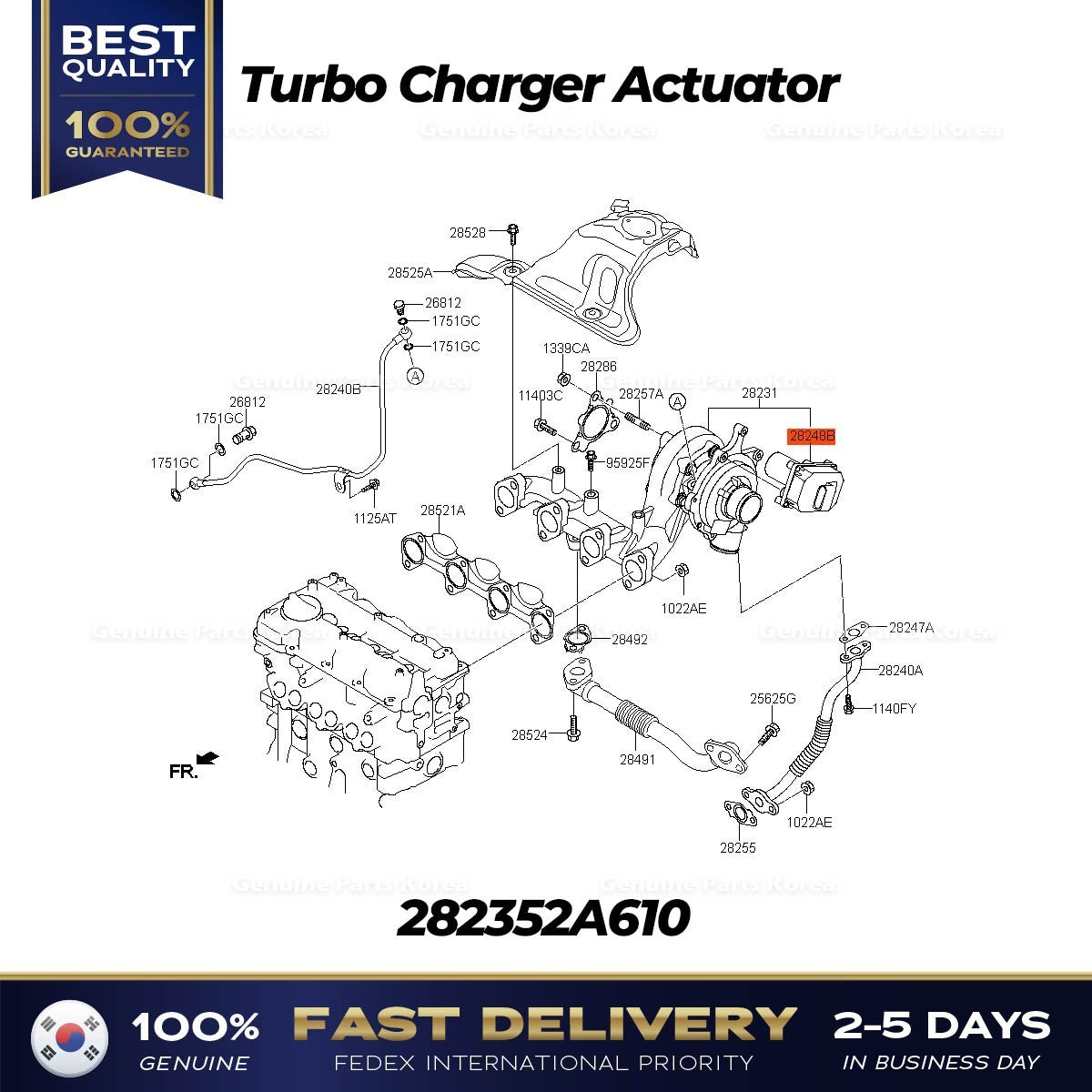 Genuine Turbo Charger Actuator 282352A610 for Kia Sportage