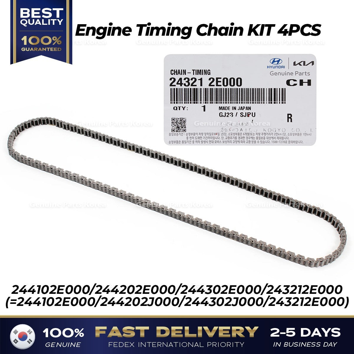 Genuine Engine Timing Chain KIT 4PCS for Hyundai Elantra Kia Soul Forte