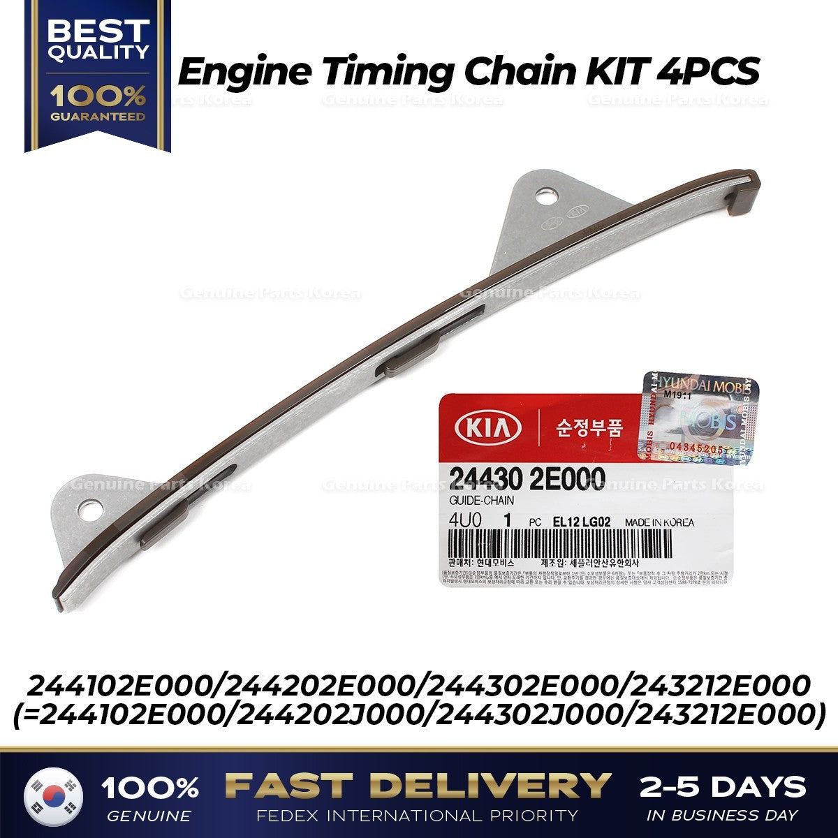 Genuine Engine Timing Chain KIT 4PCS for Hyundai Elantra Kia Soul Forte