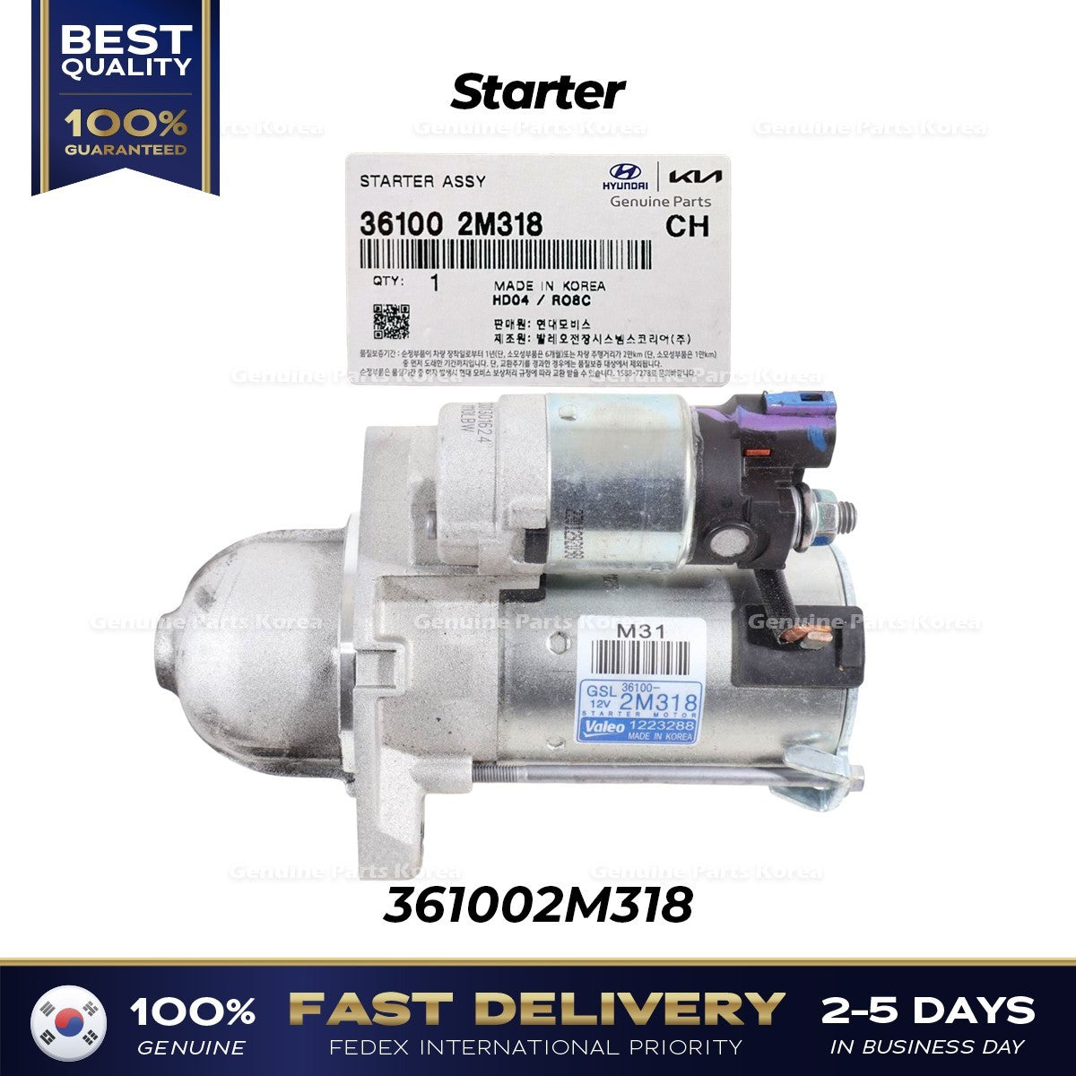 Genuine Starter 361002M318 for Kia Rio