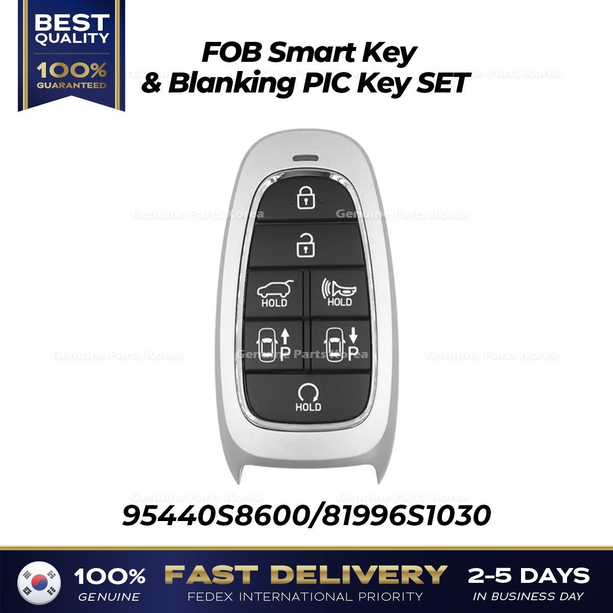 Genuine FOB Smart Key & Blanking PIC Key SET 95440S8600 for Hyundai Palisade