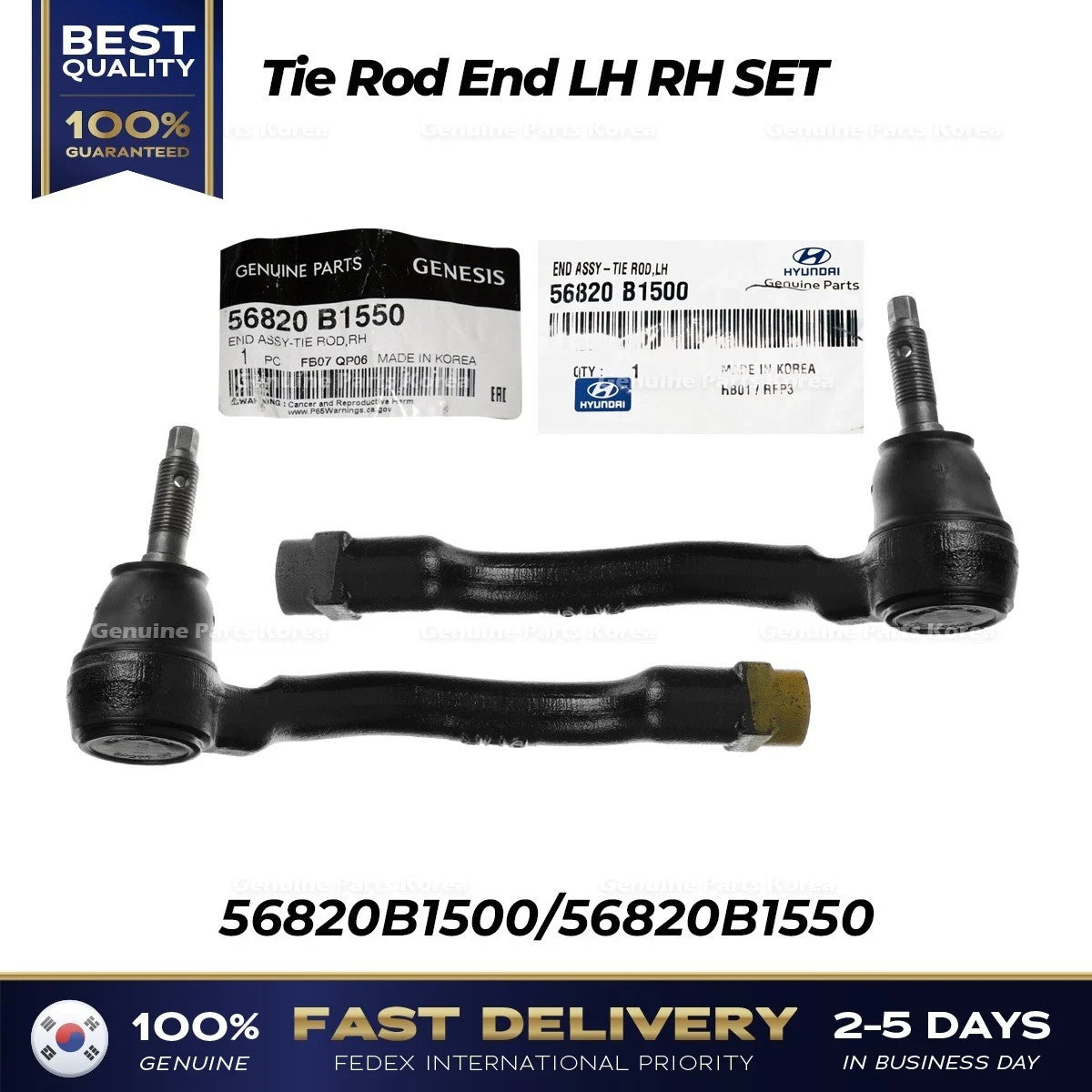 Genuine Tie Rod End LH RH SET 56820B1500 56820B1550 for Hyundai Genesis