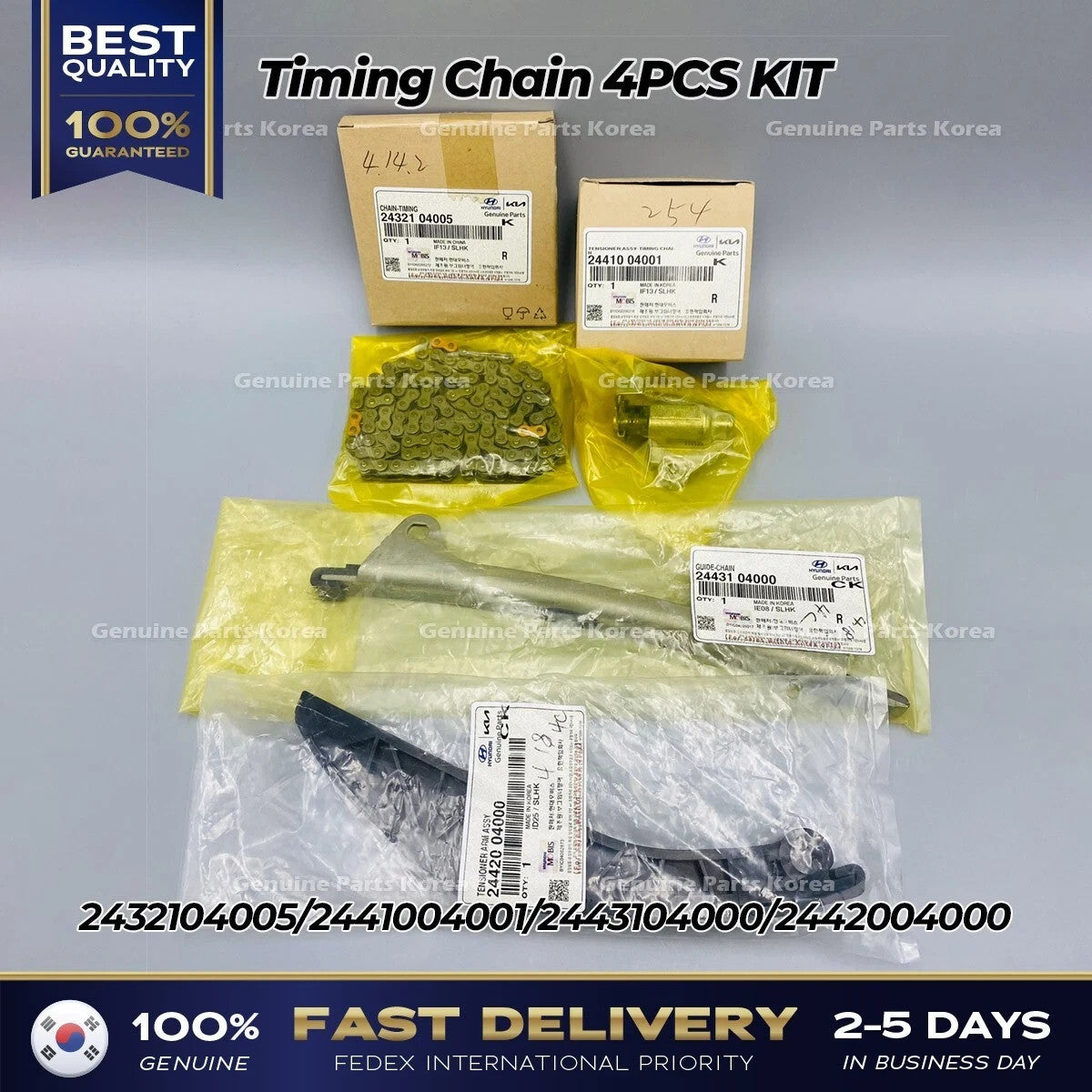 Genuine Timing Chain 4PCS KIT for Kia Picanto