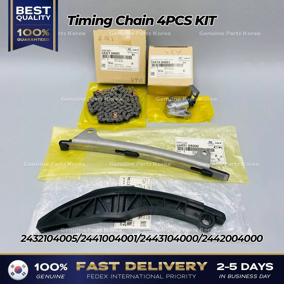 Genuine Timing Chain 4PCS KIT for Kia Picanto