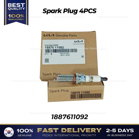 Genuine Spark Plug 4PCS 1887611092 for Hyundai i30 Kia Picanto