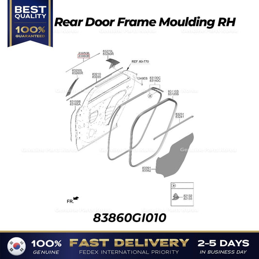 Genuine Rear Door Frame Moulding RH 83860GI010 for Hyundai Ioniq 5